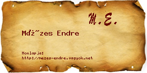 Mézes Endre névjegykártya